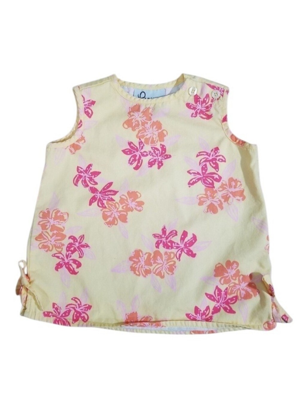 Lilly Pulitzer 12M yellow hibiscus baby dress